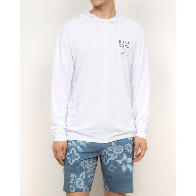 メンズ マリン ラッシュガード RASH ZIP HOOD マリン ラッシュガード BF011855 （WHT）