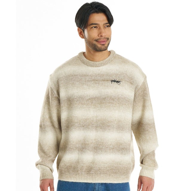 ニット セーター メンズ ボーダー KASURI KNIT （BRN）