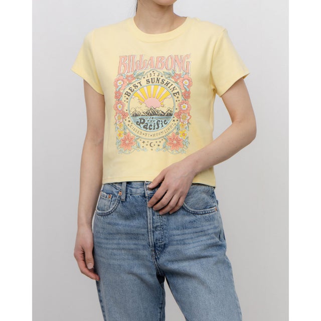 レディス GRAPHIC BABY FIT TEE サーフ 半袖Ｔシャツ BF013215 (イエロー)