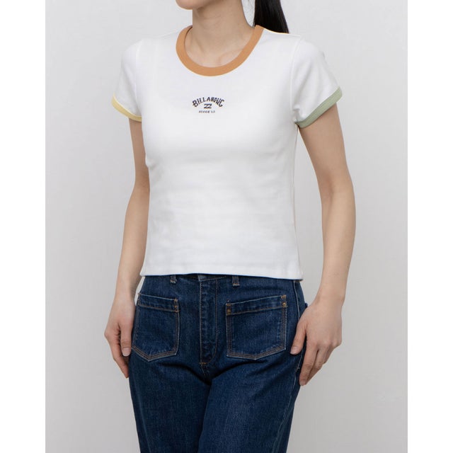 レディス RINGER BABY FIT TEE サーフ 半袖Ｔシャツ BF013216 (ホワイト)