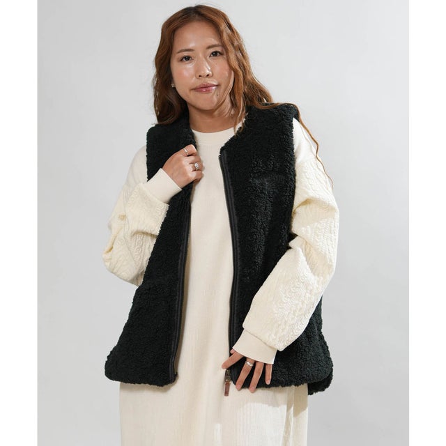 ベスト レディース ボア FUR BOA NC （BLK）