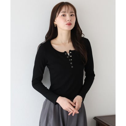 ヘンリーネック長袖Tシャツ （グレー）｜詳細画像