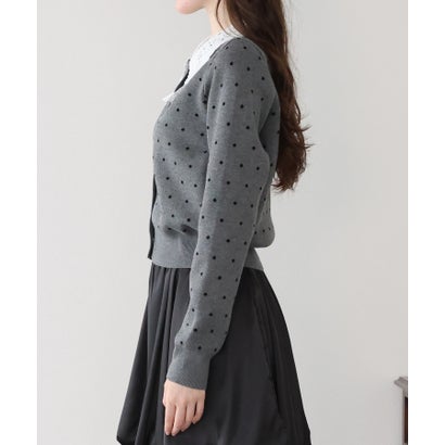 レースリボンカラーカーディガン （グレー系）｜詳細画像
