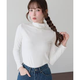裏起毛モックネックロングTシャツ （ホワイト）
