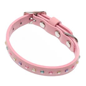 パールビーズカラー 18 小型犬・猫用革首輪【返品不可商品】 （ピンク）