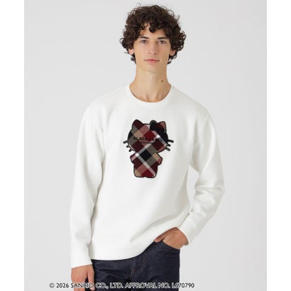 ブラックレーベル・クレストブリッジ BLACK LABEL CRESTBRIDGE 【一部店舗限定】【ハローキティコラボ】クレストブリッジチェックシルエットキティスウェットシャツ （ホワイト）｜詳細画像