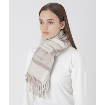 ブルーレーベル・クレストブリッジ BLUE LABEL CRESTBRIDGE クレストブリッジチェックウォッシャブルカシミヤマフラー （ベージュ）｜詳細画像