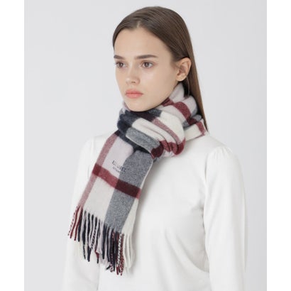 ブルーレーベル・クレストブリッジ BLUE LABEL CRESTBRIDGE クレストブリッジチェックウォッシャブルカシミヤマフラー （パープル5）｜詳細画像