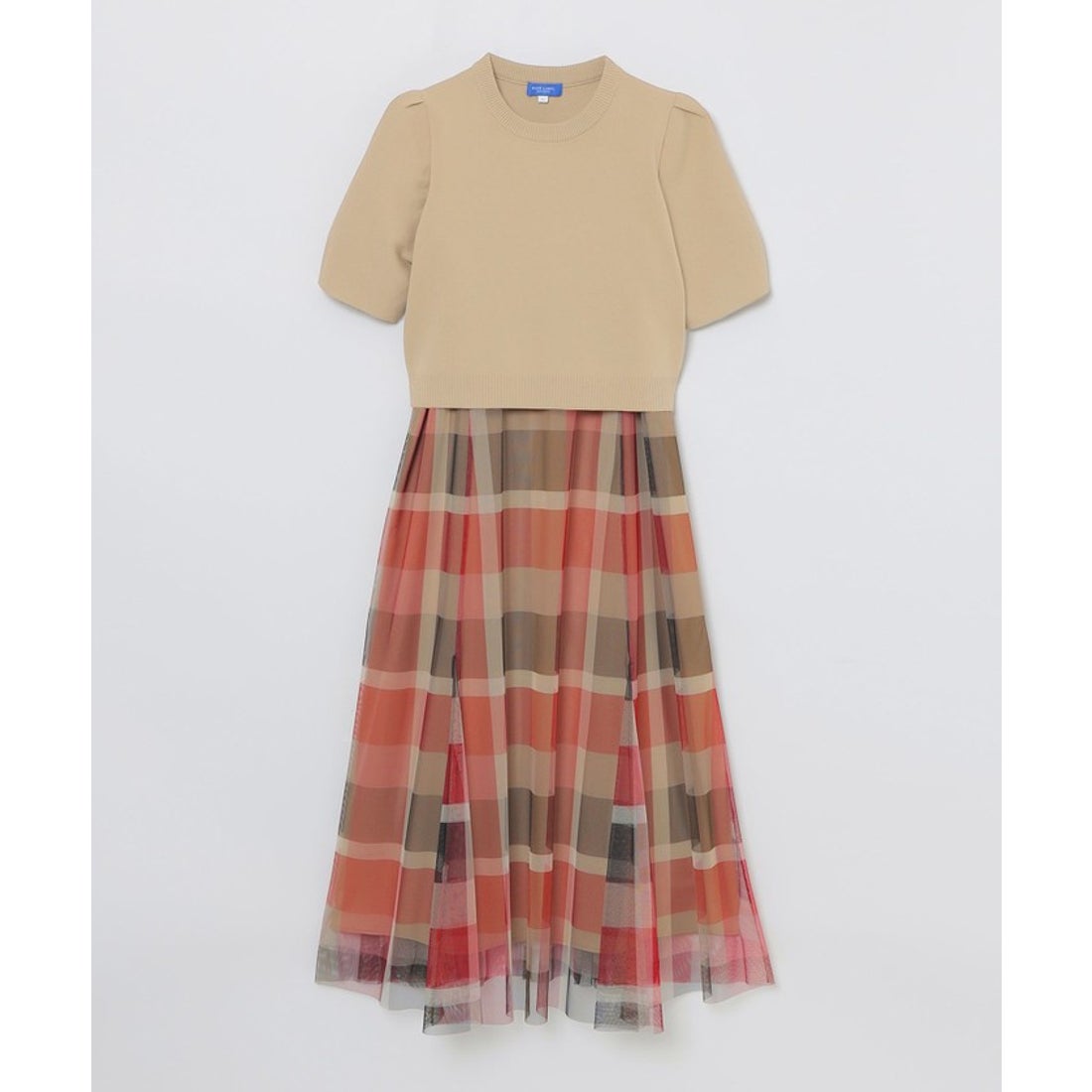 BLUE LABEL CRESTBRIDGE チェックチュールニットセットアップ ブルーレーベルクレストブリッジ BLUE LABEL CRESTBRIDGE 【美人百花