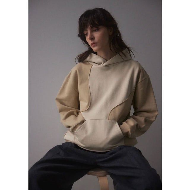 wave patch hoodie BEG