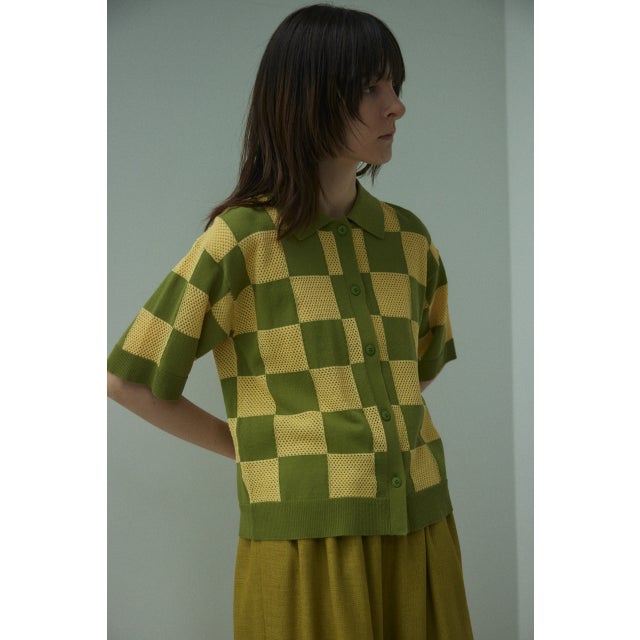 block knit tops 柄GRN5