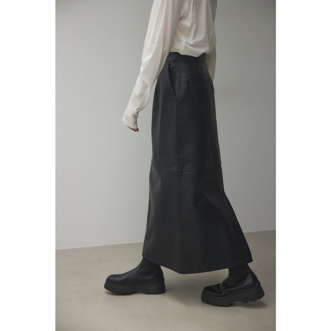 BLACK BY MOUSSY fake leather skirt BLK -ファッション通販 FASHION 