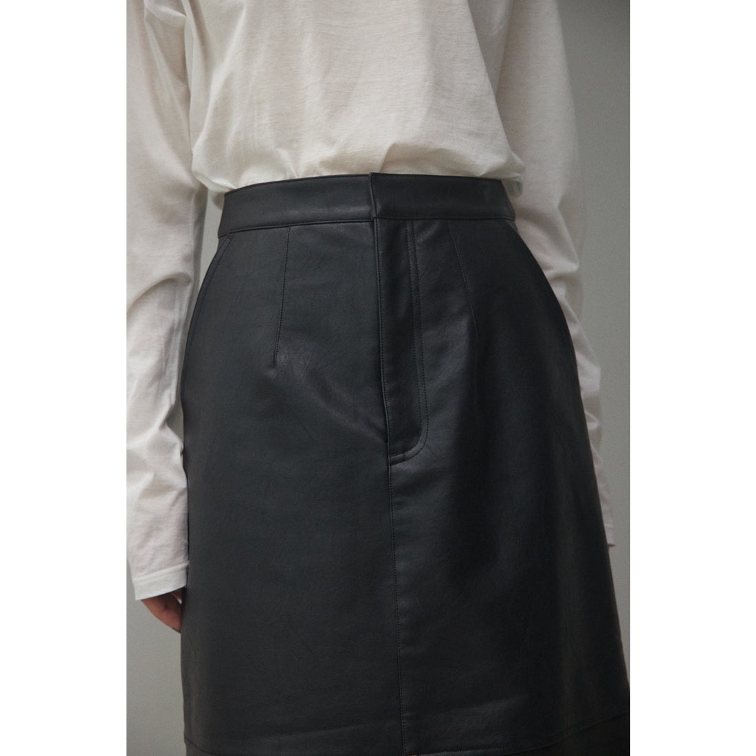 BLACK BY MOUSSY fake leather skirt BLK -ファッション通販 FASHION 