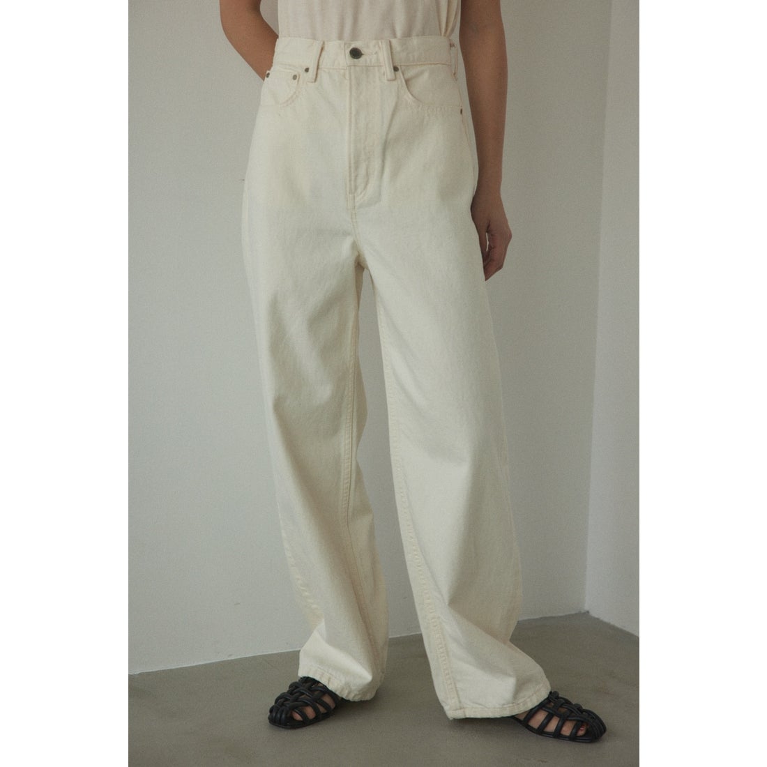 BLACK BY MOUSSY MACHO white denim WHT -ファッション通販 FASHION WALKER