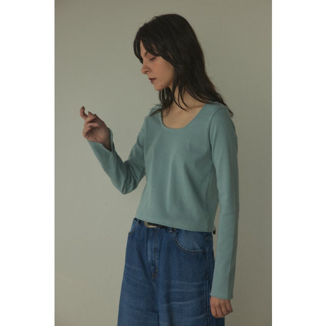 round neck short tops L/BLU1