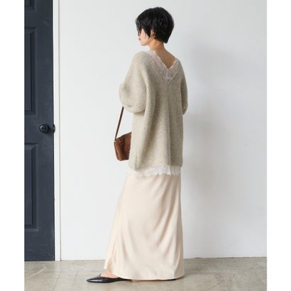 ボンジュールサガン BONJOUR SAGAN 前後2WAYレースドッキングニットプルオーバー （BEIGE）｜詳細画像