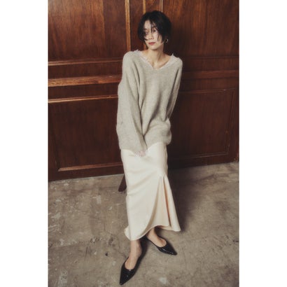 ボンジュールサガン BONJOUR SAGAN 前後2WAYレースドッキングニットプルオーバー （BEIGE）｜詳細画像