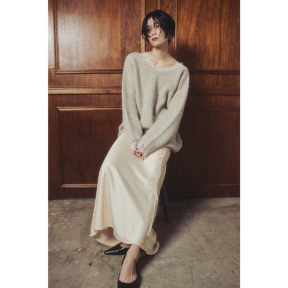 ボンジュールサガン BONJOUR SAGAN 前後2WAYレースドッキングニットプルオーバー （BEIGE）｜詳細画像