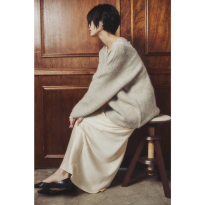 ボンジュールサガン BONJOUR SAGAN 前後2WAYレースドッキングニットプルオーバー （BEIGE）｜詳細画像