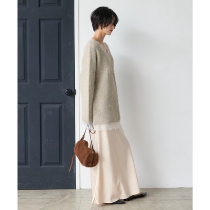 ボンジュールサガン BONJOUR SAGAN 前後2WAYレースドッキングニットプルオーバー （BEIGE）｜詳細画像