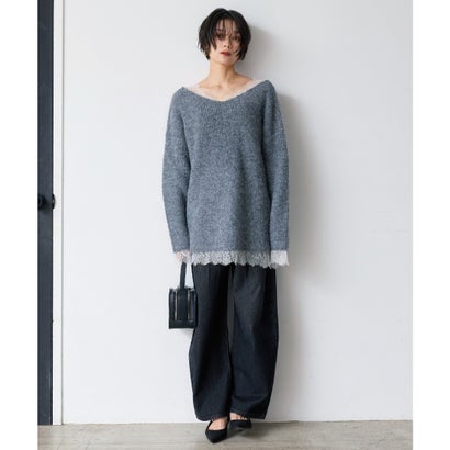 前後2WAYレースドッキングニットプルオーバー （GRAY）｜詳細画像