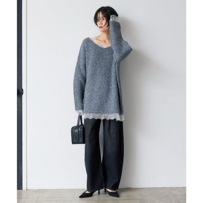 前後2WAYレースドッキングニットプルオーバー （GRAY）｜詳細画像