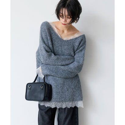 前後2WAYレースドッキングニットプルオーバー （GRAY）｜詳細画像