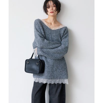 前後2WAYレースドッキングニットプルオーバー （GRAY）｜詳細画像