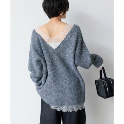 前後2WAYレースドッキングニットプルオーバー （GRAY）｜詳細画像