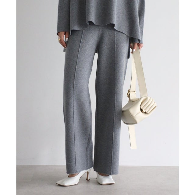 リラックスニットストレートパンツ （GRAY）