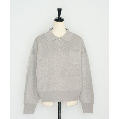 ボンジュールサガン BONJOUR SAGAN ポロスウェットライクニット （GRAY）｜詳細画像
