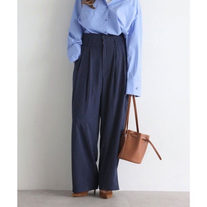 ボンジュールサガン BONJOUR SAGAN ピンストライプサス付きパンツ （NAVY）｜詳細画像