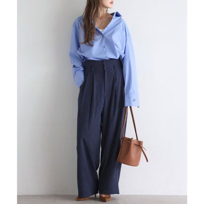 ボンジュールサガン BONJOUR SAGAN ピンストライプサス付きパンツ （NAVY）｜詳細画像