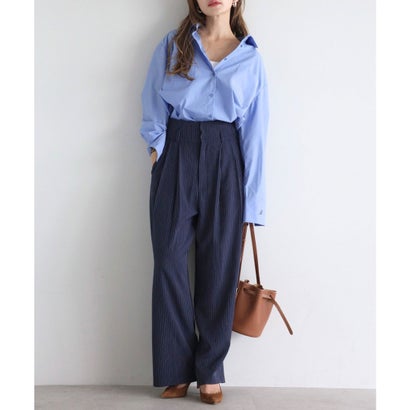 ボンジュールサガン BONJOUR SAGAN ピンストライプサス付きパンツ （NAVY）｜詳細画像