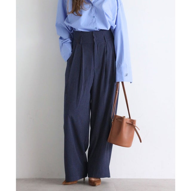 ピンストライプサス付きパンツ （NAVY）