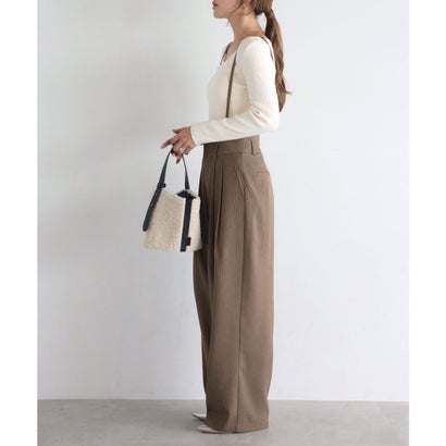 ボンジュールサガン BONJOUR SAGAN ピンストライプサス付きパンツ （KHAKI-BEIGE）｜詳細画像