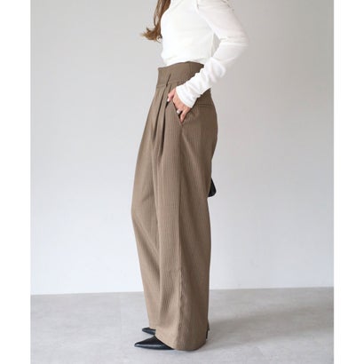 ボンジュールサガン BONJOUR SAGAN ピンストライプサス付きパンツ （KHAKI-BEIGE）｜詳細画像