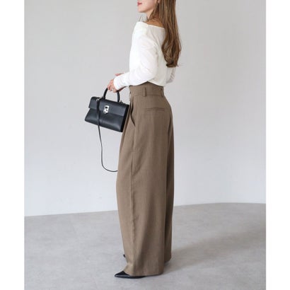 ボンジュールサガン BONJOUR SAGAN ピンストライプサス付きパンツ （KHAKI-BEIGE）｜詳細画像