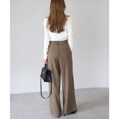 ボンジュールサガン BONJOUR SAGAN ピンストライプサス付きパンツ （KHAKI-BEIGE）｜詳細画像