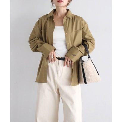 ボンジュールサガン BONJOUR SAGAN ロゴ刺繍シャツ （KHAKI-BEIGE）｜詳細画像