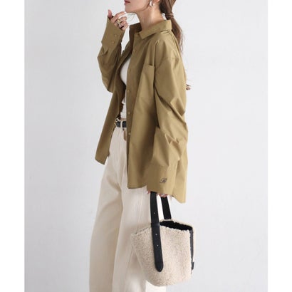 ボンジュールサガン BONJOUR SAGAN ロゴ刺繍シャツ （KHAKI-BEIGE）｜詳細画像