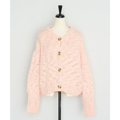 ボンジュールサガン BONJOUR SAGAN ハンドライクボリュームスラブニットカーディガン （LIGHT-PINK）｜詳細画像
