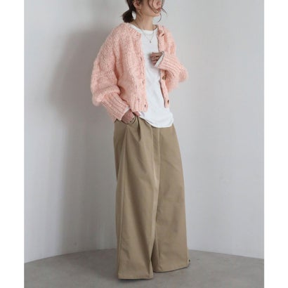 ボンジュールサガン BONJOUR SAGAN ハンドライクボリュームスラブニットカーディガン （LIGHT-PINK）｜詳細画像