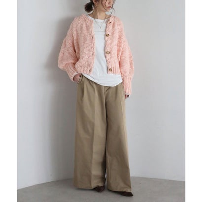 ボンジュールサガン BONJOUR SAGAN ハンドライクボリュームスラブニットカーディガン （LIGHT-PINK）｜詳細画像