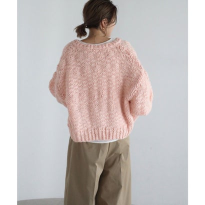 ボンジュールサガン BONJOUR SAGAN ハンドライクボリュームスラブニットカーディガン （LIGHT-PINK）｜詳細画像