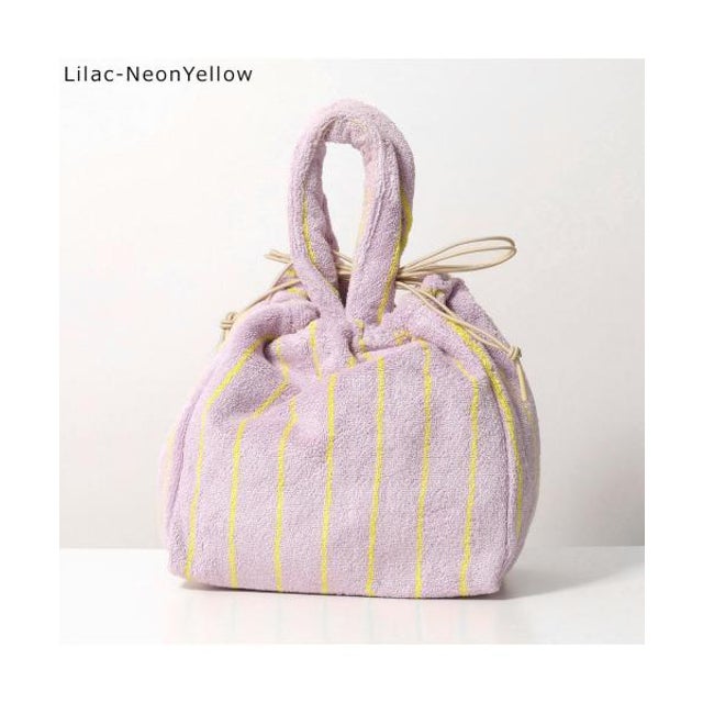 ハンドバッグ NARAM HANDBAG レディース タオル地 （Lilac-NeonYellow）