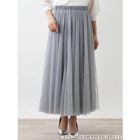 【店舗人気】メッシュフレアスカート （サックスブルー）