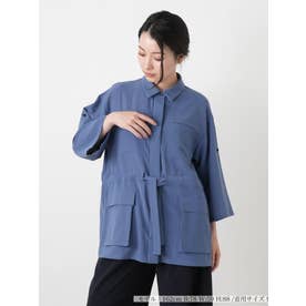 比翼ロングシャツジャケット （ロイヤルブルー）