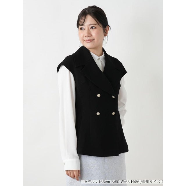 【店舗人気】ダブルボタンベスト （ブラック）