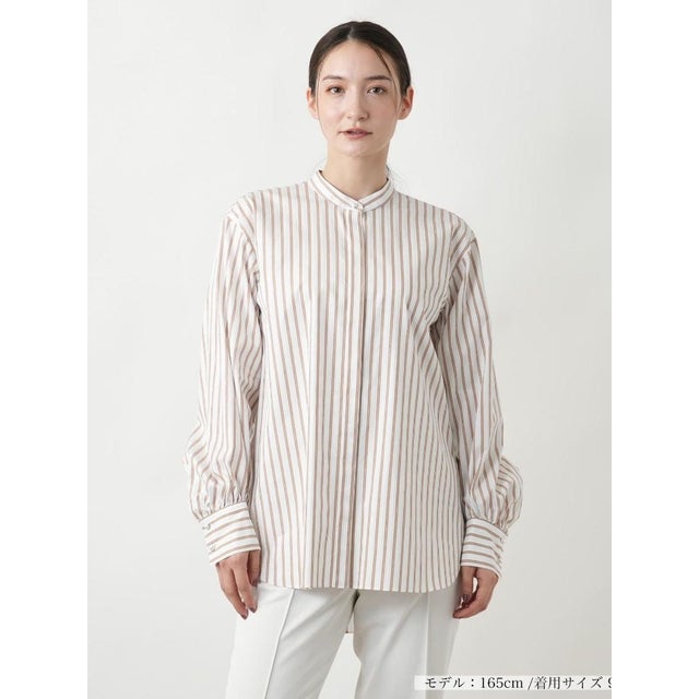 【店舗人気】ストライプブラウス （ベージュ）